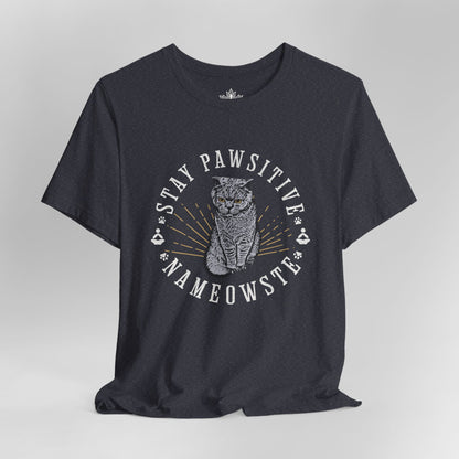 Stay Pawsitive Nameowste – Funny Cat Yoga Men Tee