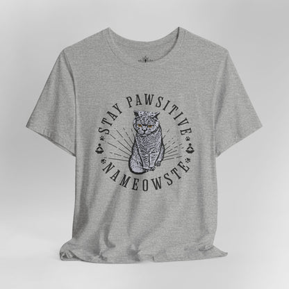 Stay Pawsitive Nameowste – Funny Cat Yoga Men Tee
