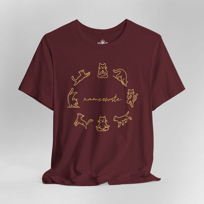 Nameowste Yoga Cats – Minimalist Funny Tee