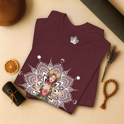 Boho Méditation Fleurie – Posture du Lotus Botanique