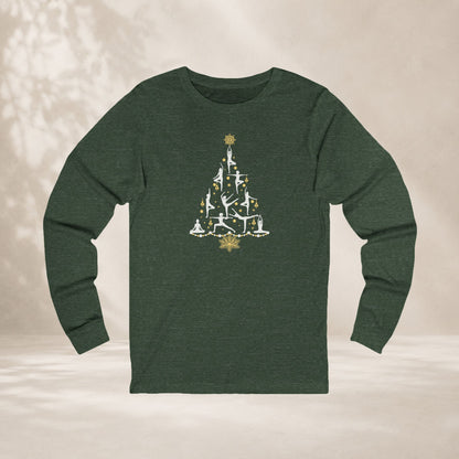 Yoga Poses Christmas Tree Long Sleeve Tee