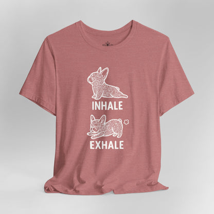 Frenchie Inhale Exhale – Funny Mandala Dog Tee