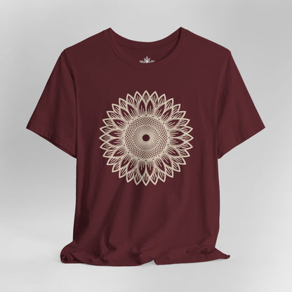 Sunflower Mandala – Geometric Mindful Tee