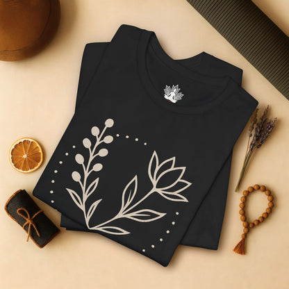 Bloom in Balance – Minimalist Yoga Tee