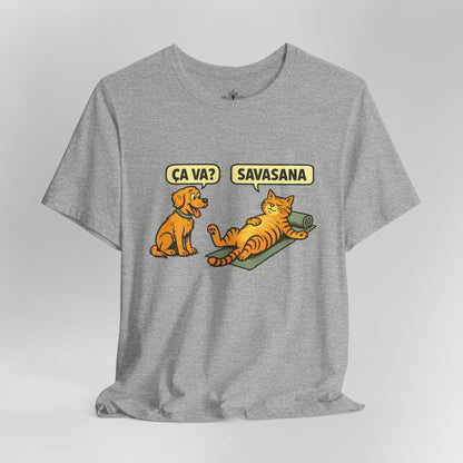 Ça Va French Savasana – Funny Pets Yoga Men Tee