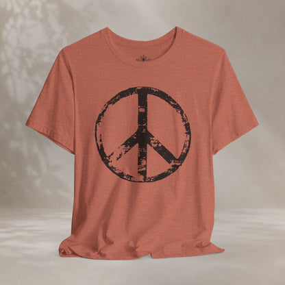 Vintage Peace Symbol Black Print Tee
