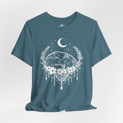 Sleeping Cat Under the Moon Tee