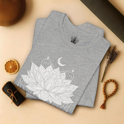 Vintage Moon Lotus Heart - Mandala Yoga Tee