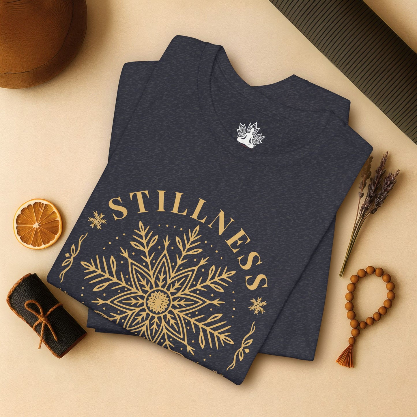 Golden Winter Mandala - Stillness is Strength Tee