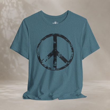Vintage Peace Symbol Black Print Tee