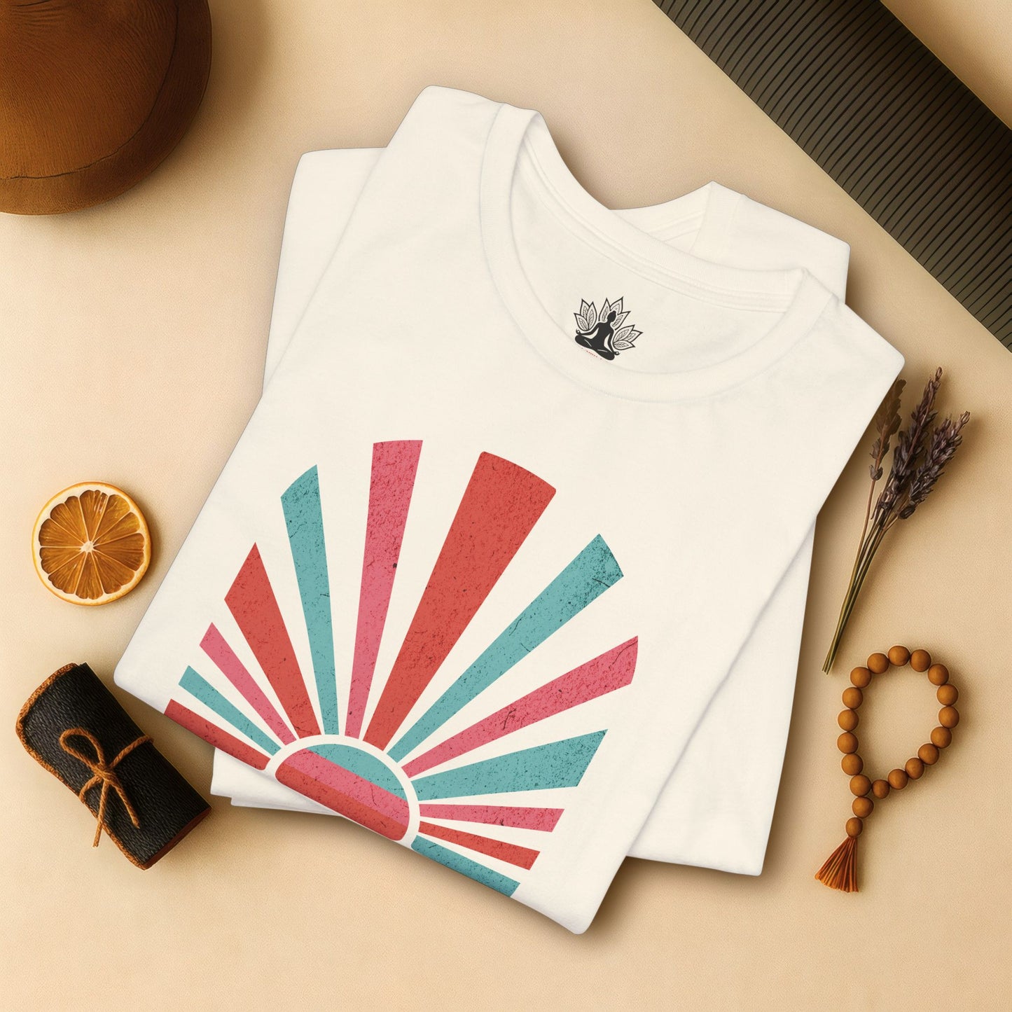Hot Yoga Makes Me Happy – Retro Sunset Tee
