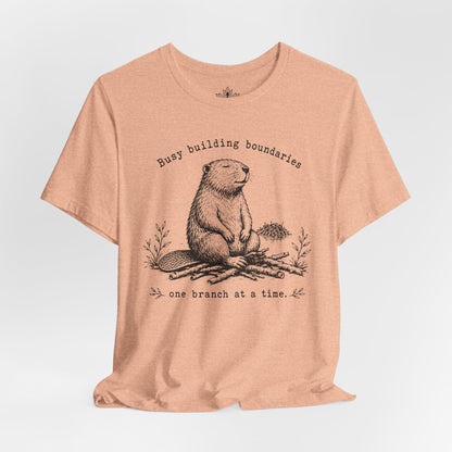 Busy Building Boundaries Beaver Tee