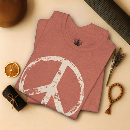 Vintage Peace Symbol Light Print Tee