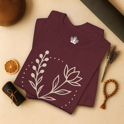 Bloom in Balance – Minimalist Yoga Tee