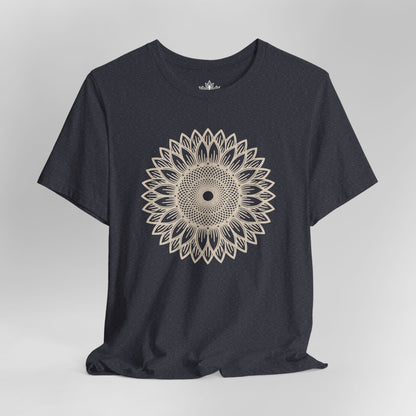 Sunflower Mandala – Geometric Mindful Tee