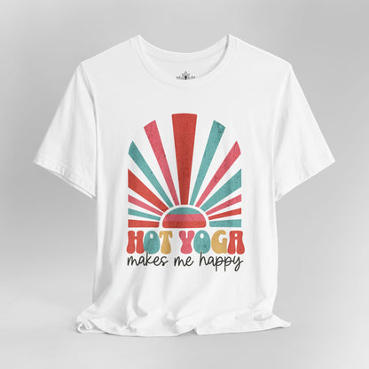 Hot Yoga Sunrise – Retro Sunset Happiness Tee