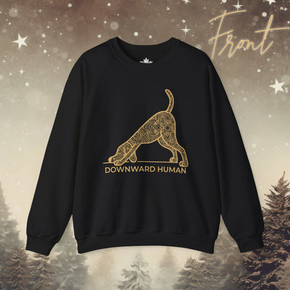 Downward Human Sweatshirt - Mandala Dog