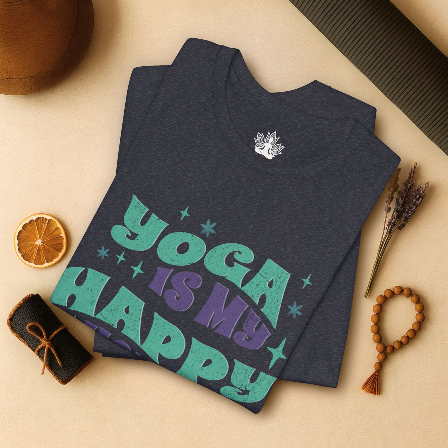 Yoga Is My Happy Hour – Retro Groovy Men Tee