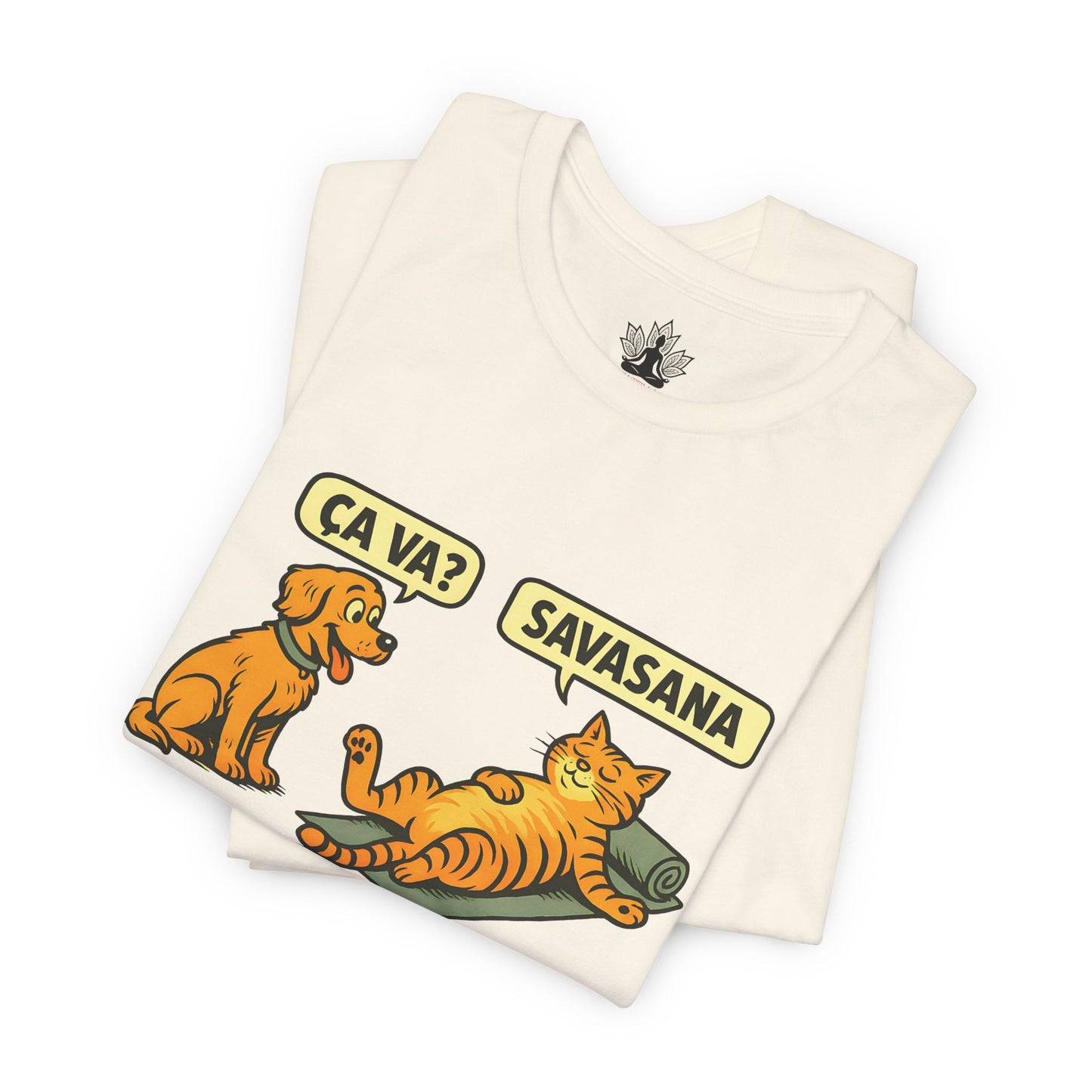Ça Va French Savasana – Funny Pets Yoga Men Tee