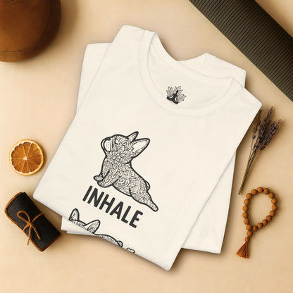 Frenchie Inhale Exhale – Funny Mandala Dog Tee