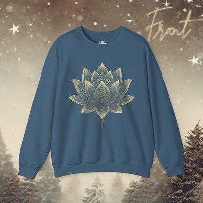 Golden Lotus Flower - Cozy Mindful Sweatshirt