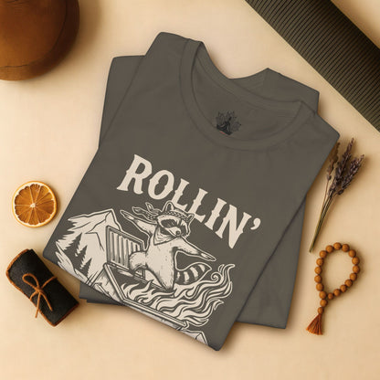 Rolling Into 2026 – Yoga Warrior Raccoon Tee