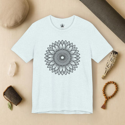 Sunflower Mandala – Geometric Mindful Tee
