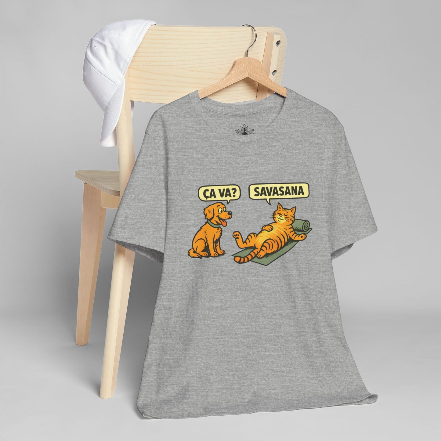 Ça Va French Savasana – Funny Pets Yoga Men Tee