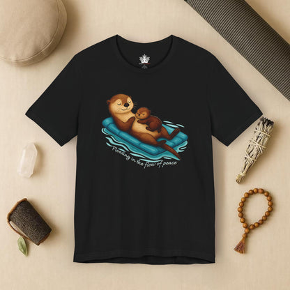 Floating Otters – Cute Zen Mama Tee
