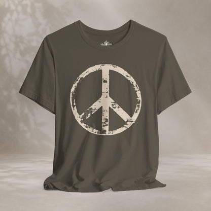 Vintage Peace Symbol Light Print Tee