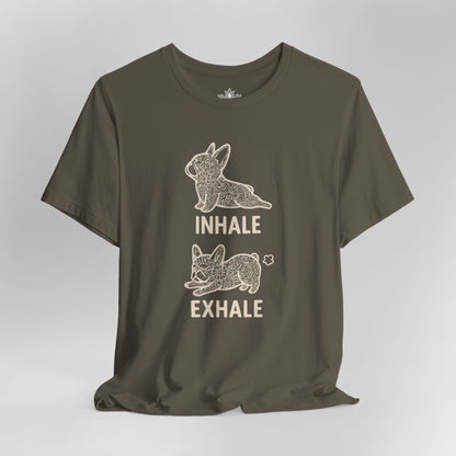 Frenchie Inhale Exhale – Funny Mandala Dog Tee