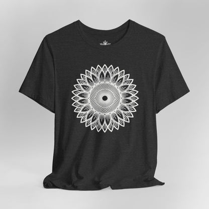 Sunflower Mandala – Geometric Mindful Tee