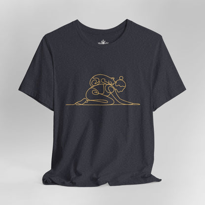 Cat on Back Yoga Pose Tee – Line Art