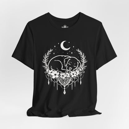 Chien endormi sous la lune