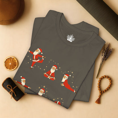 Santa Yoga Poses - Mindful Christmas Holiday Tee