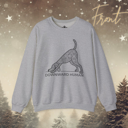 Downward Human Sweatshirt - Mandala Dog