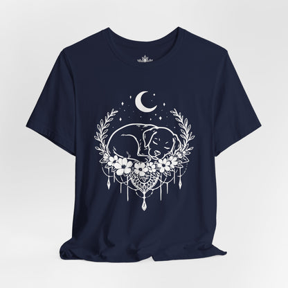 Chien endormi sous la lune