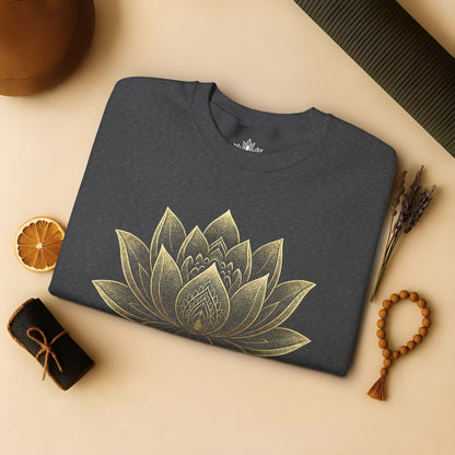 Golden Lotus Flower - Cozy Mindful Sweatshirt
