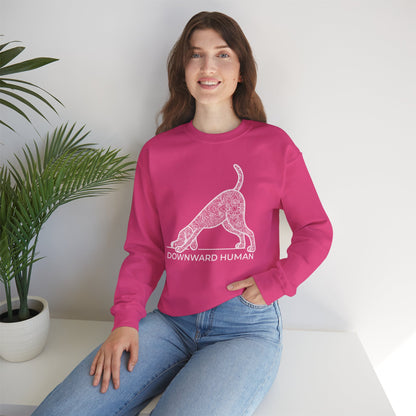 Downward Human Sweatshirt - Mandala Dog