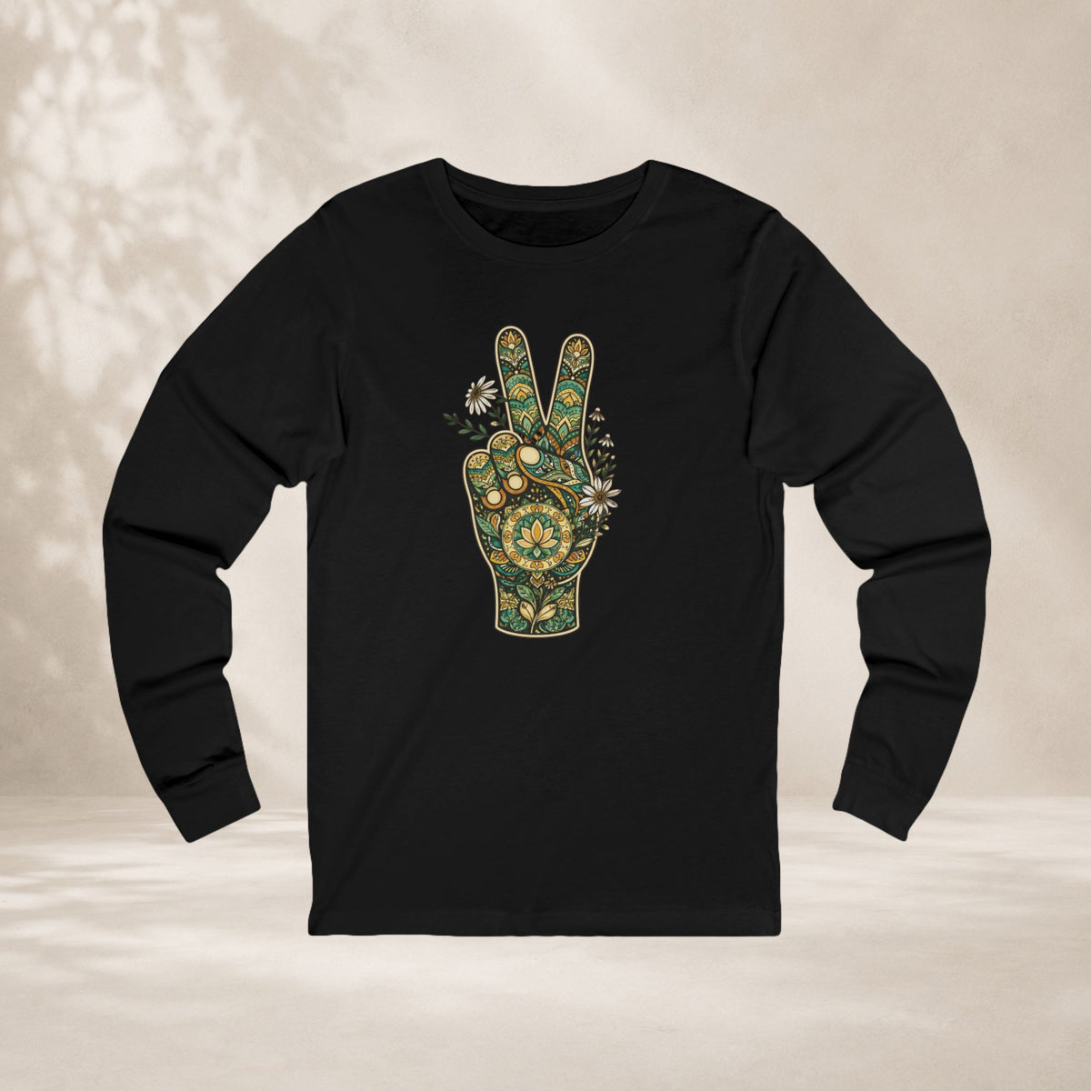 Boho Peace Hand Long Sleeve Tee