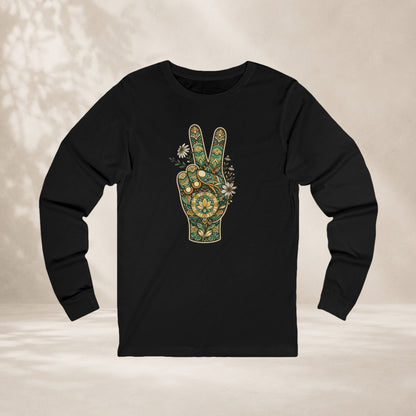 Boho Peace Hand Long Sleeve Tee