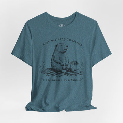 Busy Building Boundaries Beaver Tee