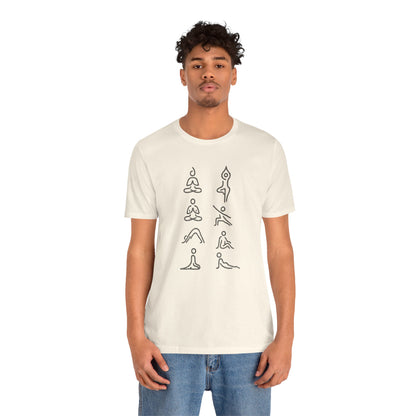 Minimalist Yoga Poses – Mindful Line Art Men Tee