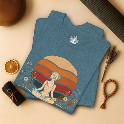 Retro Sunset Meditation Tee