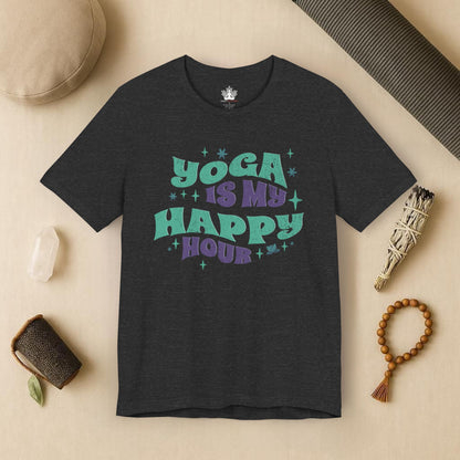 Yoga Is My Happy Hour – Retro Groovy Tee