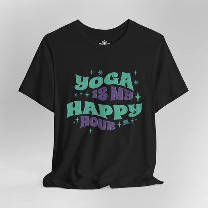 Yoga Is My Happy Hour – Retro Groovy Men Tee