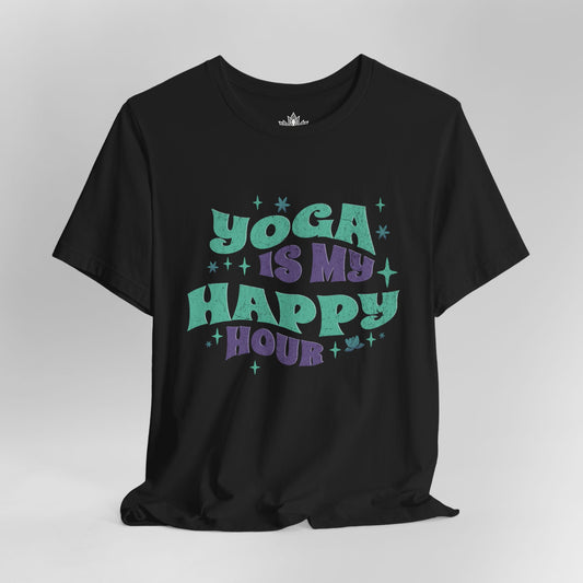 Yoga Is My Happy Hour – Retro Groovy Men Tee