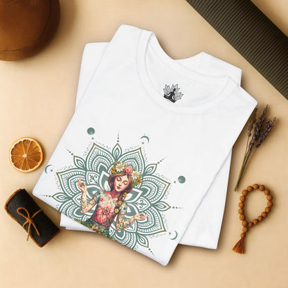 Boho Méditation Fleurie – Posture du Lotus Botanique