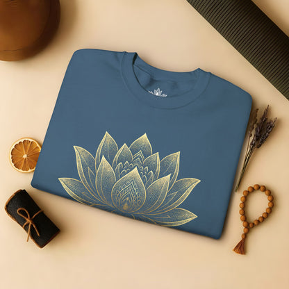 Golden Lotus Flower - Cozy Mindful Sweatshirt