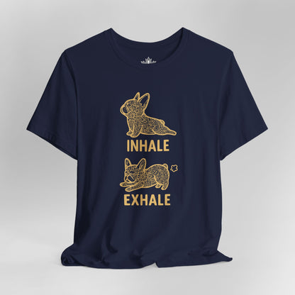 Frenchie Inhale Exhale – Funny Mandala Dog Tee
